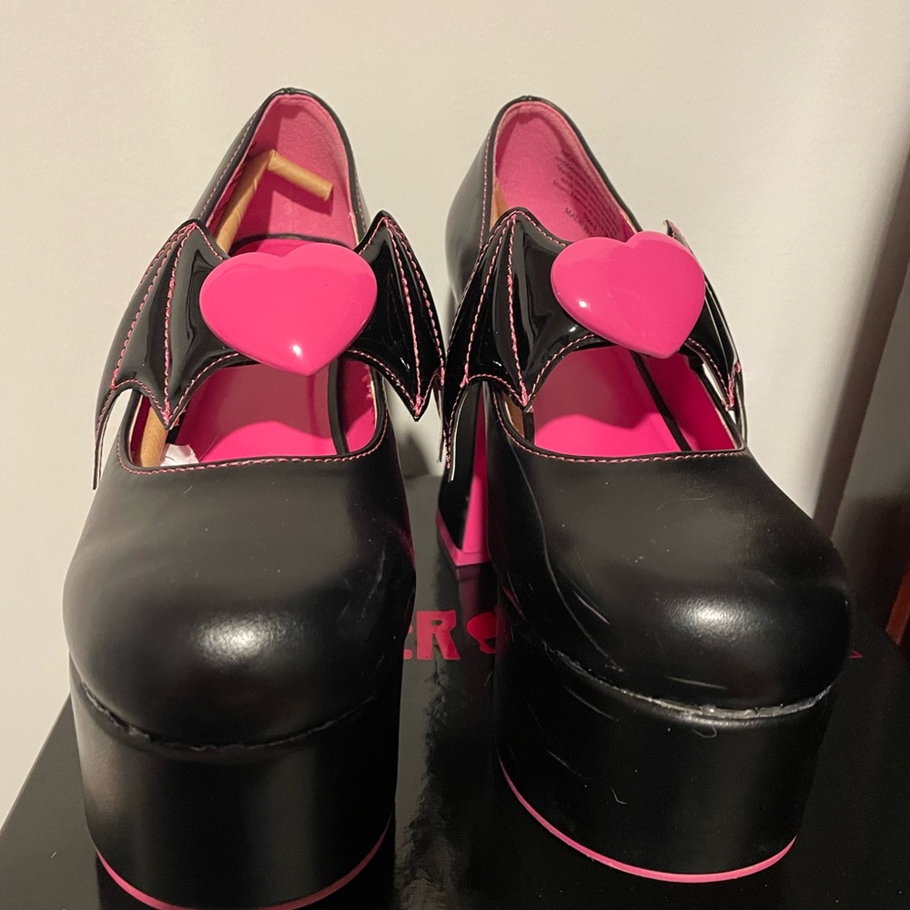 Monster High x YRU Draculara Black and Pink Heart Platform Shoes
